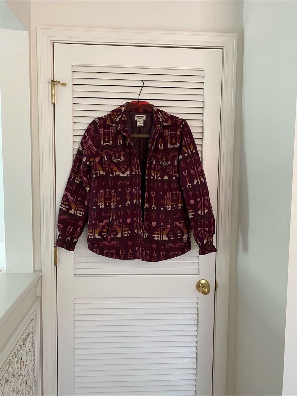 Ariat Burgundy Quilted-Lined Southwestern Jacket